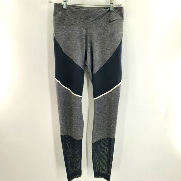 Nike Dri-fit black and grey leggings medium - Picture 1 of 16